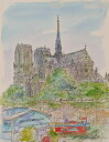 パリ 絵画 風景画 ノートルダム寺院 フランス ジークレー 版画 石井清 「ノートルダム寺院・G」 額付き 国内送料無料