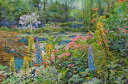 睡蓮 絵画 クロード・モネ フランス ジヴェルニー 風景画 パステル画 石井清 「モネの池の黄色い花」 額付き 国内送料無料