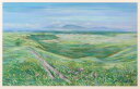 【作家名】石井清 【作品名】野アザミの咲く外輪山より 阿蘇 絵画 風景画 パステル画 額付き インテリア 全国送料無料