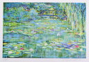 【作家名】石井清 【作品名】睡蓮の咲くモネの池・大 フランス 風景画 絵画 ジヴェルニー クロード・モネの庭 ジークレー 版画 額付き インテリア 送料無料