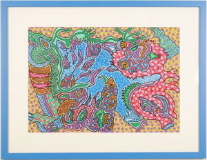 横山泰三 やさしい動物たち 現代アート 絵画 抽象画 インテリア ミクストメディア 一点物 プレゼント コレクション 新築祝い 開店祝い 新品額付き 国内送料無料 ■