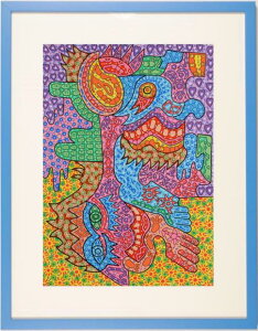 横山泰三 夫婦の絆 現代アート 絵画 抽象画 インテリア ミクストメディア 一点物 プレゼント コレクション 新築祝い 開店祝い 新品額付き 国内送料無料 ■