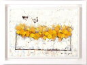 篠崎晴夫 黄色の花と蝶・2 花 絵画 静物画 蝶 絵 油絵 一点物 インテリア プレゼント コレクション 新築祝い 開店祝い 新品額付き 国内送料無料