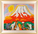 大沢武士 赤富士・64 富士山 絵画 風景画 インテリア 油絵 一点物 プレゼント コレクション 新築祝い 開店祝い 新品額付き 国内送料無料 ■