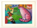 マイケル・ルー カルテット・イン・ザ・ガーデン ポップアート 絵画 猫 シルクスクリーン 版画 インテリア コレクション 新築祝い 開店祝い 新品額付き 国内送...