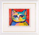 マイケル・ルー おすまし・レッド 猫 絵画 ポップアート シルクスクリーン 版画 インテリア プレゼント コレクション 新築祝い 開店祝い 新品額付き 国内送料...