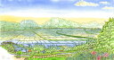【作家名】内藤謙一 【作品名】黎明・阿蘇一の宮町・G 阿蘇 風景画 絵画 熊本 水彩画 ジークレー 版画 額付き 国内送料無料