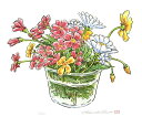 【作家名】内藤謙一 【作品名】スタイル・3 花 絵画 静物画 版画 ジークレー 額付き 国内送料無料