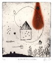 抽象画 絵画 銅版画 エッチング オバタクミ 「ある町で起きたちょっとした変化」 額付き 国内送料無料
