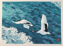 【作家名】池上壮豊 【作品名】樹氷 丹頂鶴 絵画 鳥 木版画 和風 額付き インテリア 全国送料無料