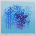 【作家名】池上壮豊【作品名】霧-2 木 絵画 樹 絵 版画 シルクスクリーン 額付き 国内送料無料