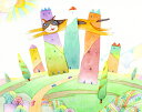 猫 絵画 ナイーフアート 水彩画 田原健二 「空を駆けるネコ・3」 額付き 国内送料無料
