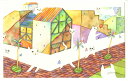 【作家名】田原健二 【作品名】ネコタウン 猫 絵画 水彩画 インテリア プレゼント 額付き 国内送料無料