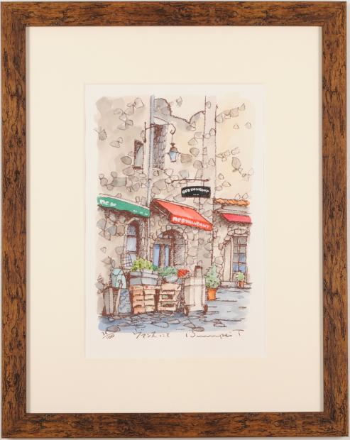 高橋文平 ヴァンスにて インテリア 絵画 フランス 風景画 リトグラフ 版画 プレゼント コレクション 新築祝い 開店祝い 新品額付き 国内送料無料