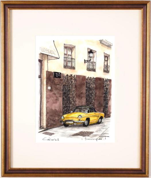 高橋文平 カセレス スペイン 風景画 絵画 水彩画 インテリア 一点物 プレゼント コレクション 新築祝い 開店祝い 新品額付き 国内送料無料 ■