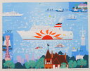 【作家名】吉岡浩太郎【作品名】希望の港街・ B 兵庫県神戸市 絵画 海 風景画 版画 シルクスクリーン 額付き 国内送料無料