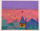 【作家名】吉岡浩太郎【作品名】夜景 兵庫県神戸市 絵画 風景画 版画 シルクスクリーン 付き 国内送料無料