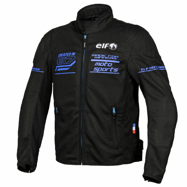 EJ-S116 ELF エルフ Freddo Mesh Jacket フレッドメッシュジャケット ブラック＆ブルー S〜4Lサイズ