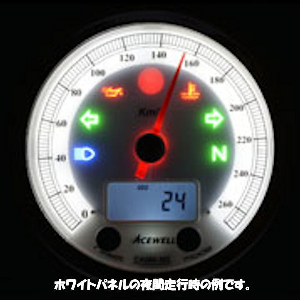 ACEWELL CA085-552-B 多機能デジタルメーター タコメーター 12000RPM ブラックパネル 3