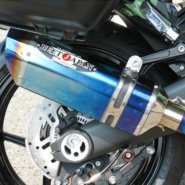 BEET 日本ビート工業 0223-KD6-BL BEET KAWASAKI Ninja1000/ABS NASSERT Evolution タイプ2 T-2 パニアケース対応マフラー ブルーチタン