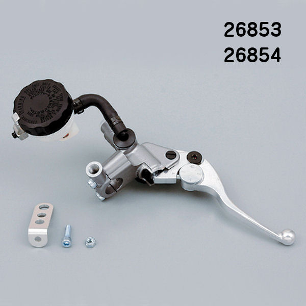 デイトナ DAYTONA 26853 ブレーキ マスターシリンダー 1/2インチ（12.7mm) ショートレバー シルバー/バフクリア （横型/タンク別体式） NISSIN 汎用