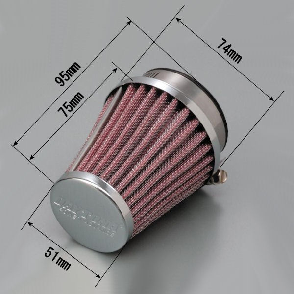 デイトナ DAYTONA 63373 パワーフィルター ラウンドテーパー（ストレート） φ49mm 汎用