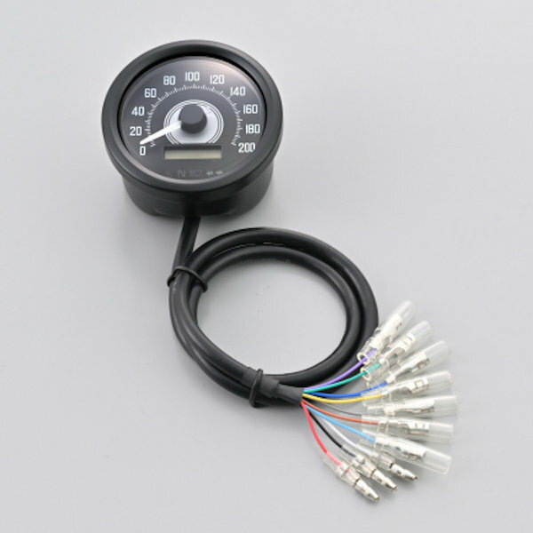 デイトナ DAYTONA 44202 VELONA 電気式スピードメーター Φ60 インジケーター付き ブラックボディ/ホワイトLED