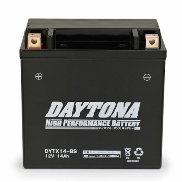 【メーカー在庫あり】 92888 デイトナ DAYTONA ハイパフォーマンスバッテリー DYTX14-BS ワルキューレ シャドウ750/400 FJ1200 XJR1200 GSX1400 GSX1300R SV1000 Vストローム1000 ZRX1200R ZX-12R GPZ1100 ZRX1100/2 ZZ-R1100 VULCAN800 W650