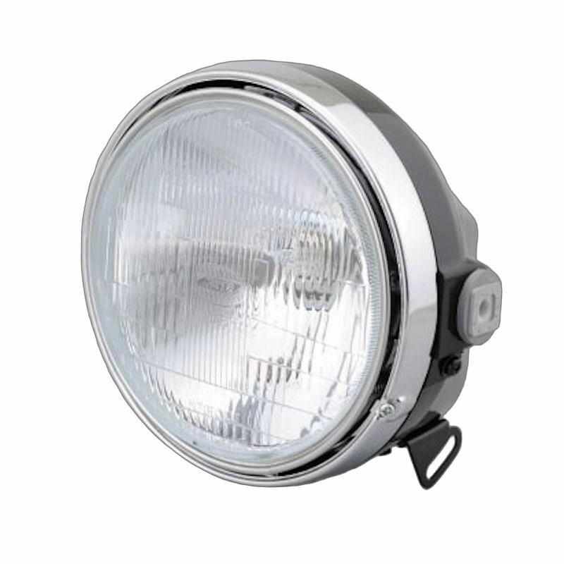 デイトナ DAYTONA 22713 ヘッドライト M レンズ径φ153mm ブラックボディ/クロームリム H4 12V60/55W 汎用