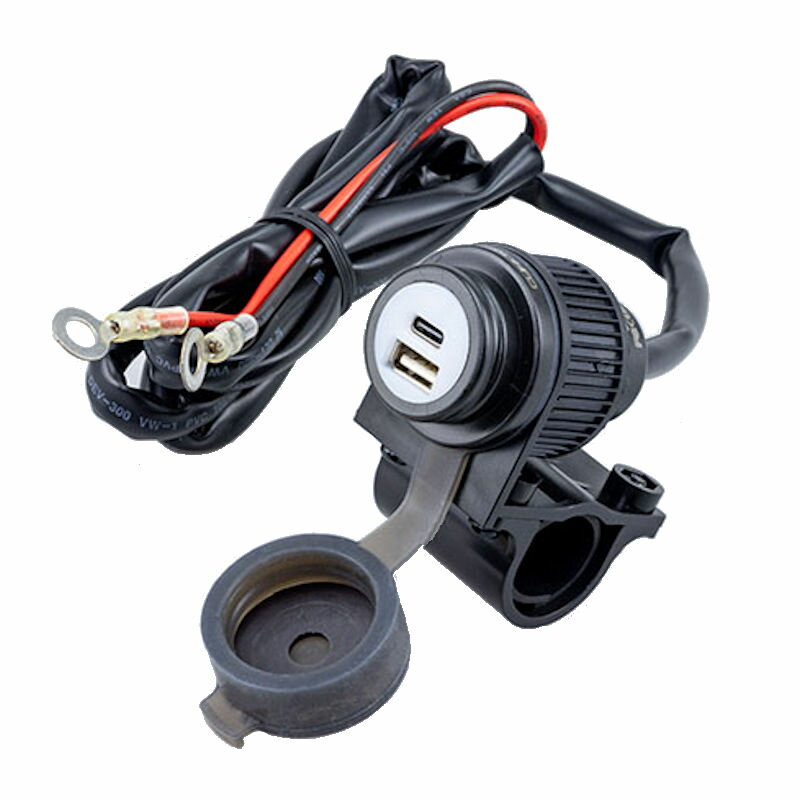 キジマ KIJIMA 304-6223 USBポートキット 2ポート Type-A＆C ハンドルクランプ QC/3.0、PD/3.0