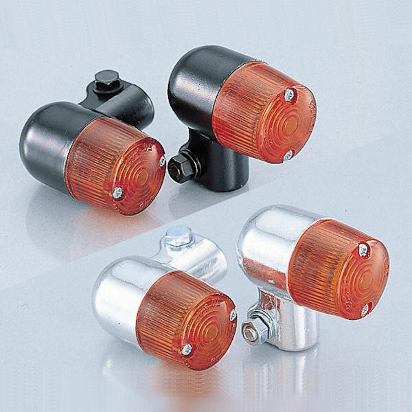 キタコ KITACO ウインカーセット 丸ミニ 2個セット シングル球用 汎用 800-5001604：ブラック/オレンジ 800-5001606：クローム/オレンジ