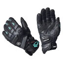 YAMAHA純正 Q5FRSTY1101 YL4003 スポーツレザーグローブ ブラック/シアン M~XXLサイズ(2)