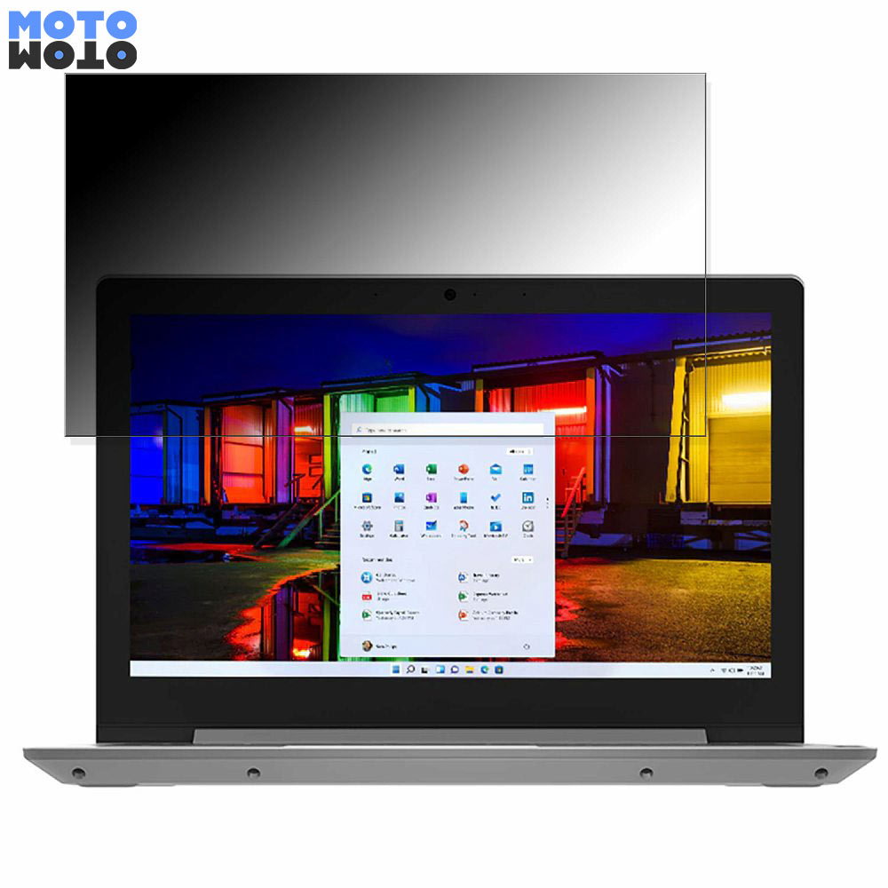 Lenovo IdeaPad Slim 150 AMD 11.6インチ 16:9 向けの 180度 覗き見防止 フィルム ブルーライトカット アンチグレア ●対応機種：Lenovo IdeaPad Slim 150 AMD(82GV0023JP , 82GV0025JP , 82GV0026JP , 82GV000UJP , 82GV000XJP , 81VR001BJP , 81VR001DJP) 11.6インチ 16:9 （フィルターサイズ ：256.5mm x 144.5mm） ※実際の商品は、商品画像と比較して、形状(切り抜きの穴の数など)が異なる場合がありますので、あらかじめご了承ください。(使用上の問題はございません) ●特徴 ◎180度の覗き見防止 正面からの見やすさを損なうことなく、横からの覗き見を防ぎます。 画面の正面を中心に約60度（左右各30度）より外の角度からは画面が暗く見えるので電車やバスなどでも覗き見を防ぎ、プライバシーを守ることができます。 ※縦方向からの覗き見防止効果はありません。 ◎目の負担を軽減 ブルーライトは約48%、紫外線は99%カットすることによって目の負担を軽減します。 ◎簡単に貼り付けられる フィルムは柔軟性がある素材で、特殊な自己吸着素材を採用しています。 画面にぴったりくっつくので、簡単に貼り付けることができます。 ◎指紋や汚れが付きにくい 指紋や汚れから液晶画面をしっかり守ります。 帯電防止仕様なので埃も付きづらくなります。 ◆注意事項 色あいなど画像と若干の違いがある場合がございます。あらかじめご了承ください。 ◆品質保証 商品到着時、ご注文と異なる商品が届いた場合や、初期不良などがある場合、1か月以内にメールにてご連絡ください。 商品のお取り換え、もしくはご返金をさせていただきます。