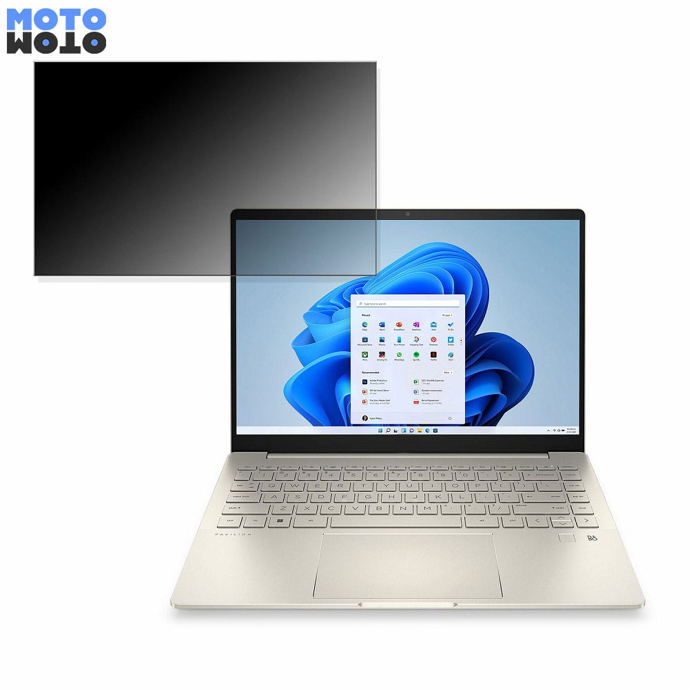 HP Pavilion Plus 14-eh0000 シリーズ 14インチ 16:10 向けの 覗き見防止 プライバシーフィルター ブルーライトカット 保護フィルム タブ・粘着シール式