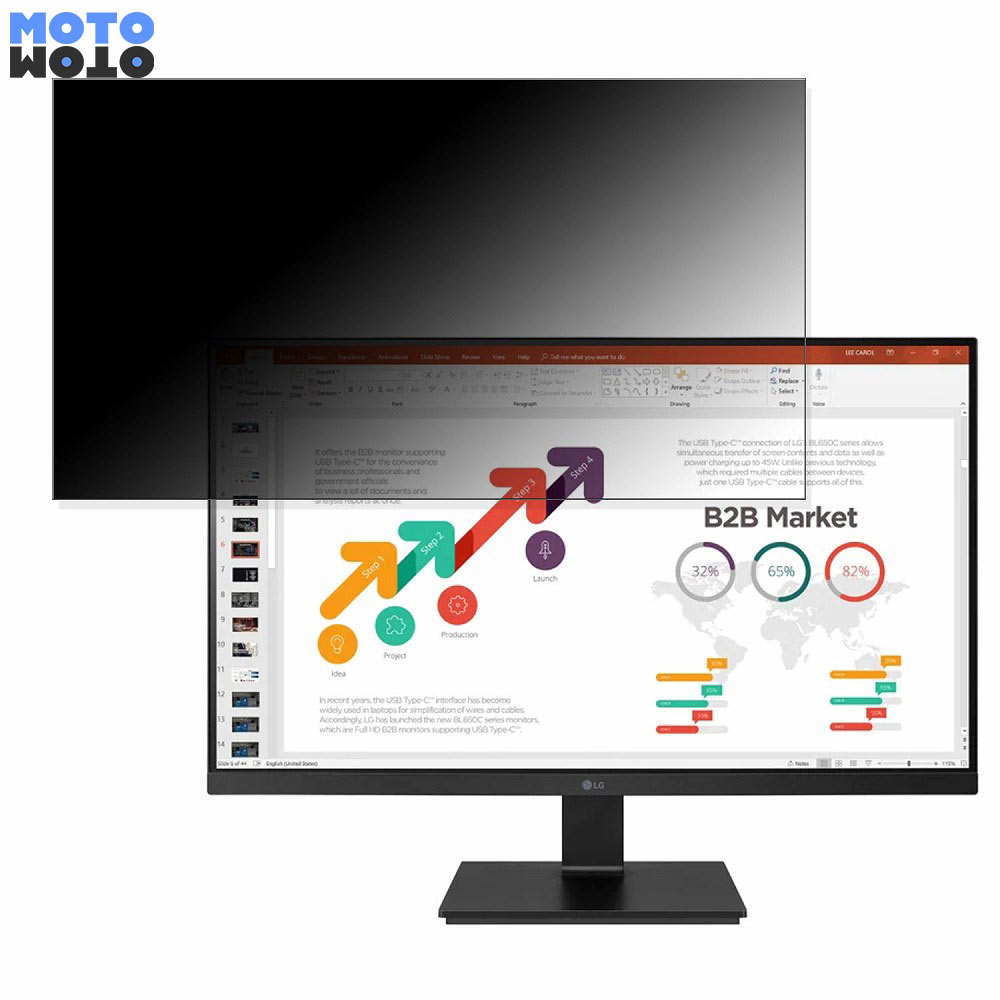 【ポイント2倍】 LG 24BL650C-B 向けの 23.8インチ 16:9 覗き見防止 プライバシーフィルター ブルーラ..