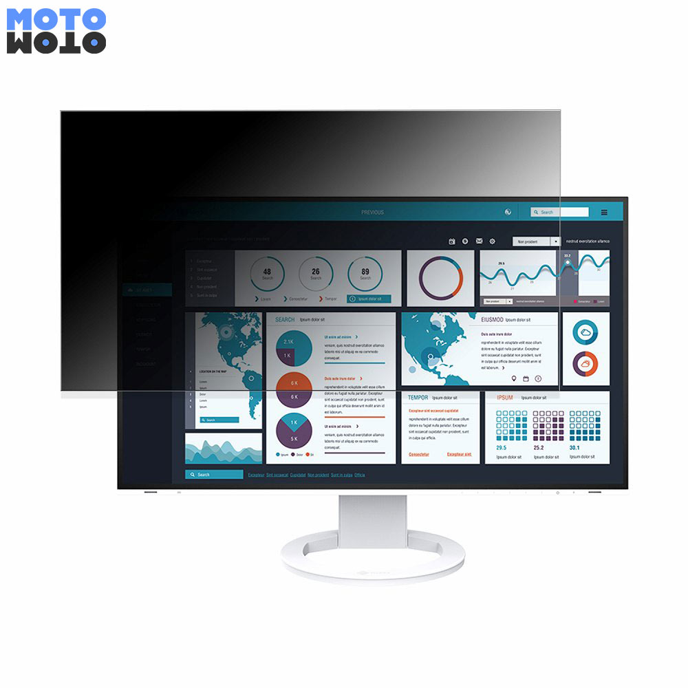 EIZO FlexScan EV2795 向けの 27インチ 16:9 覗き見防止 プライバシーフィルター ブルーライトカット 保護フィルム アンチグレア タブ・粘着シール式