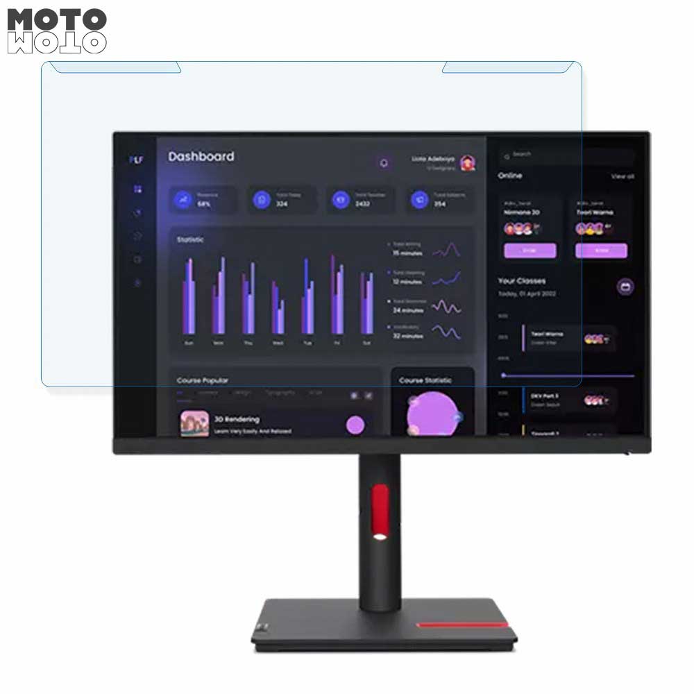 取り外し簡単 Lenovo ThinkVision T24i-30 23.8インチ 16:9 向けの ブルーライトカット フィルター 光沢仕様 液晶保護 プロテクター