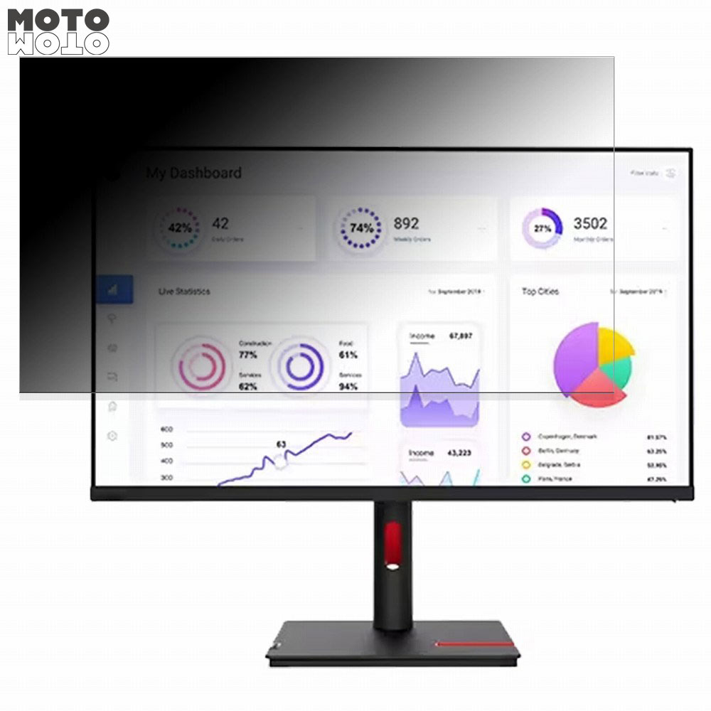 Lenovo ThinkVision P32p-30 向けの 31.5インチ 16:9 覗き見防止 プライバシーフィルター ブルーライトカット 保護フィルム アンチグレア タブ・粘着シール式
