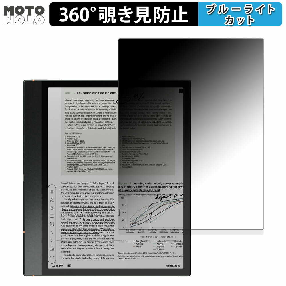 360度 のぞき見防止 フィルム Onyx BOOX Note Air3 向けの ブルーライトカット フィルム 日本製