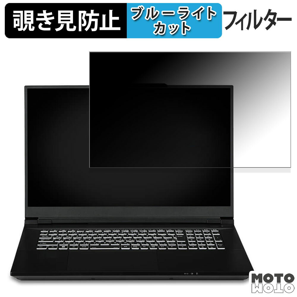 iiyama LEVEL-17WG191-i9-XL1X-PAL 17.3インチ 16:9 向けの 覗き見防止 プライバシーフィルター ブルーライトカット 保護フィルム タブ・粘着シール式