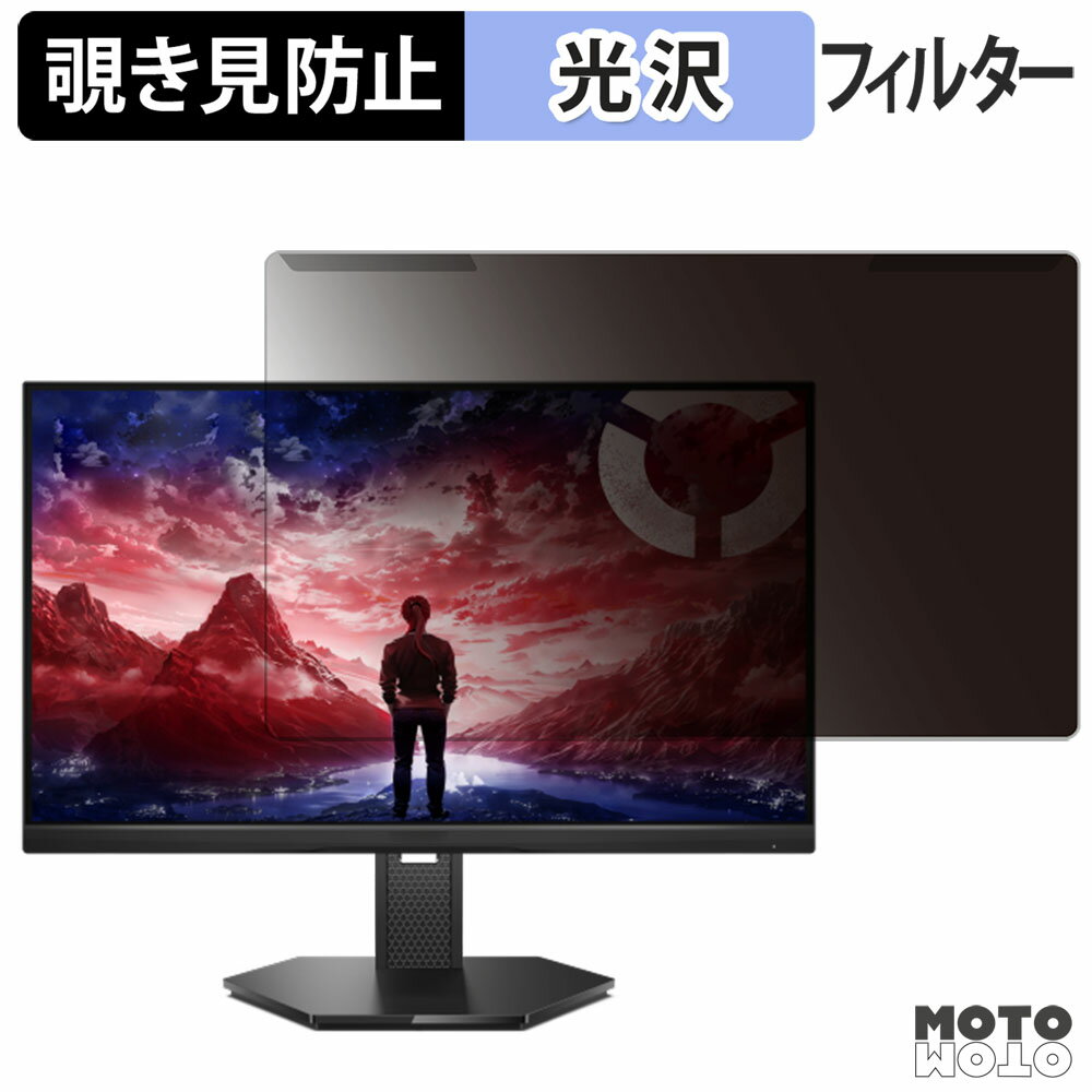 取り外し簡単 Lenovo Legion 25-10 覗き見防止 プライバシー フィルター 光沢仕様 液晶保護 プロテクター