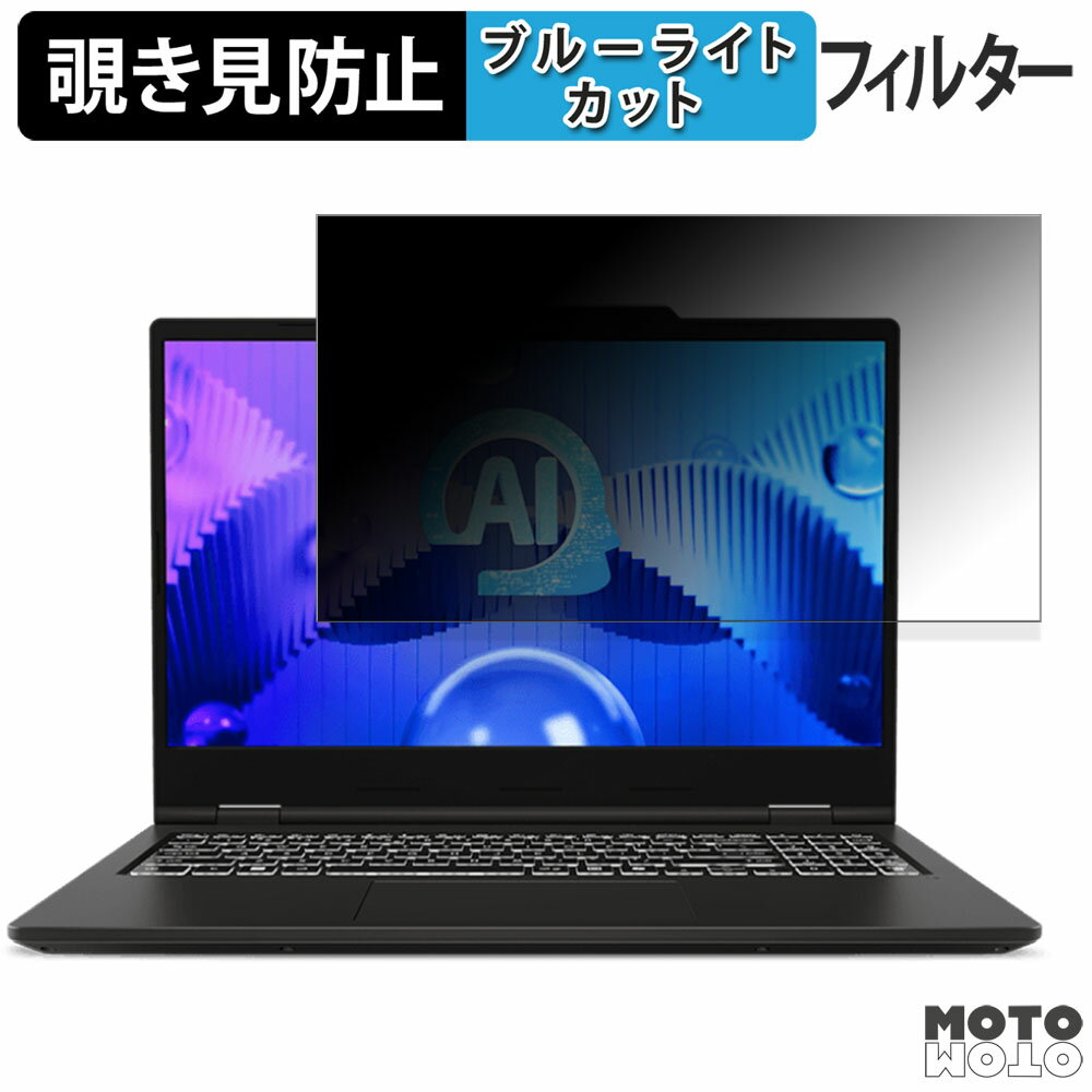 MSI VenturePro 15 AI A1V 覗き見防止 プライバシーフィルター ブルーライトカット 保護フィルム タブ・粘着シール式