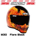 SIMPSON 【M30】フレアブラックオプションシールドプレゼントSG規格送料代引き手数無料NORIXシンプソンヘルメットM30復刻フルフェイスMODEL 30 FLARE BLACK