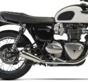 トライアンフ ボンネビル T100 T120 スリップオンマフラー ブラック イクシル(IXIL)(2)