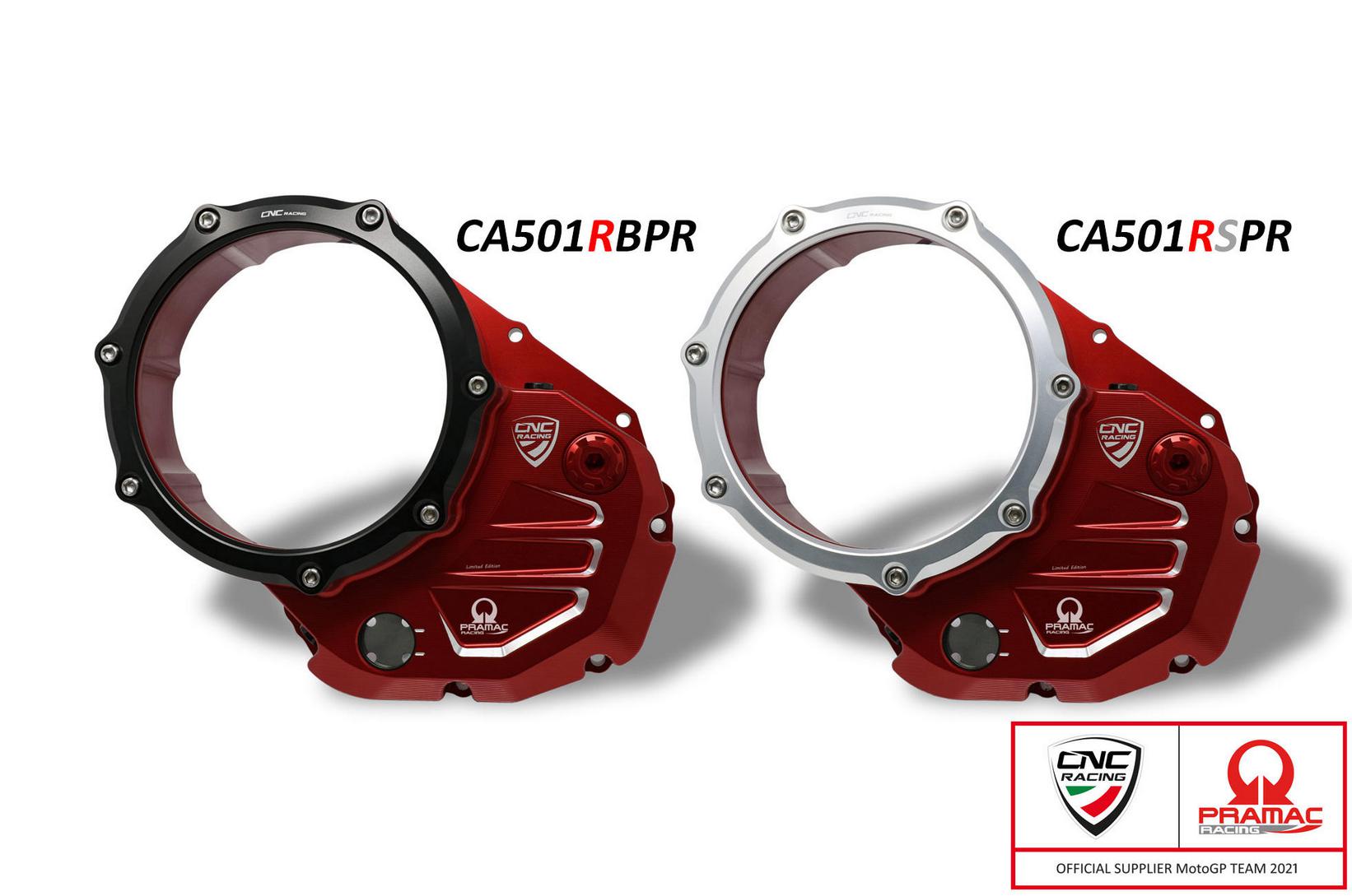 DUCATI スクランブラー （SCRAMBLER） クリアクラッチカバー レッド/ブラック プラマックエディション CNC Racing