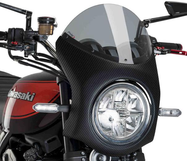 プーチ(Puig) レトロ フロントカウル フェアリング スクリーン Z900RS 2018- スモーク カーボンルック