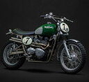 トライアンフ 空冷 ボンネビル T100 スクランブラー ハンドルバー クローム グリーンレジェンド FCRオリジナル