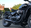 トライアンフ ボンネビルボバー/ボバーブラック 18-23 スラッシュカットサイレンサー ダークブラック トライデントエキゾースト