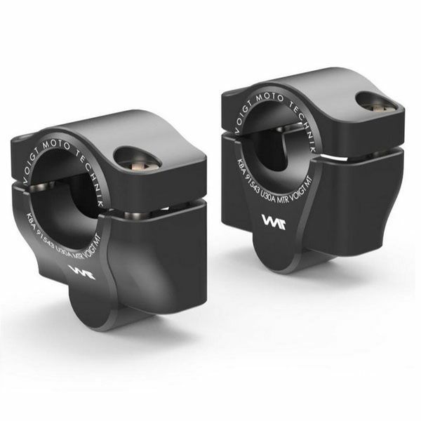 Z400/Z250 2018- ファットバー変換用ハンドルバーライザー 30mm UP ブラック VOIGT MOTO TECHNIK