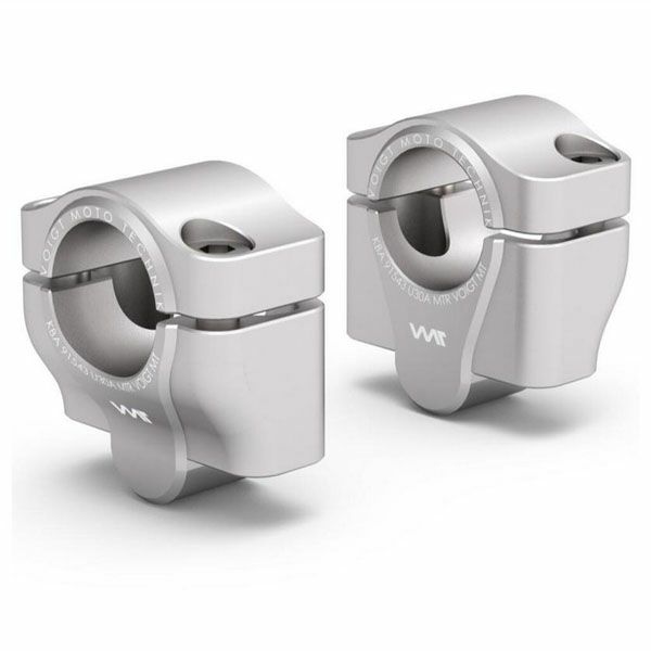 Z400/Z250 2018- ファットバー変換用ハンドルバーライザー 30mm UP シルバー VOIGT MOTO TECHNIK